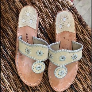 Jack roger cream/silver sandals 6.5